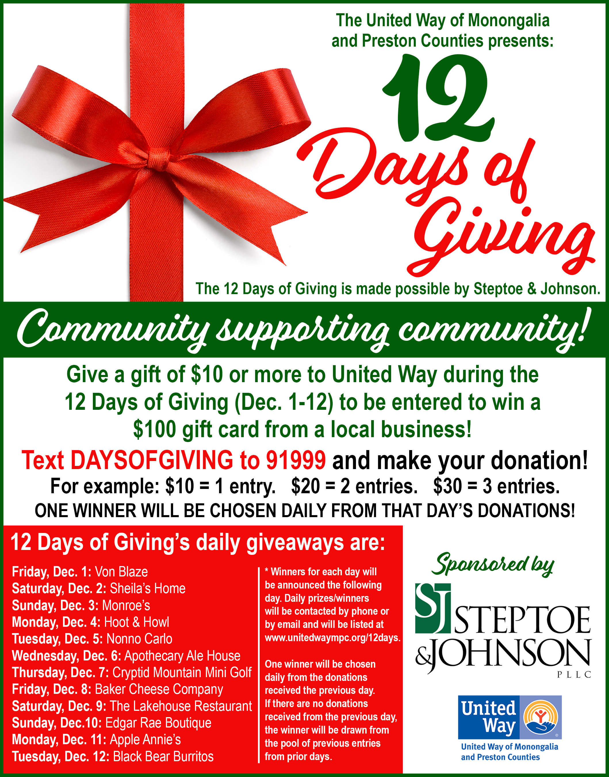 12 Days of Giving flyer